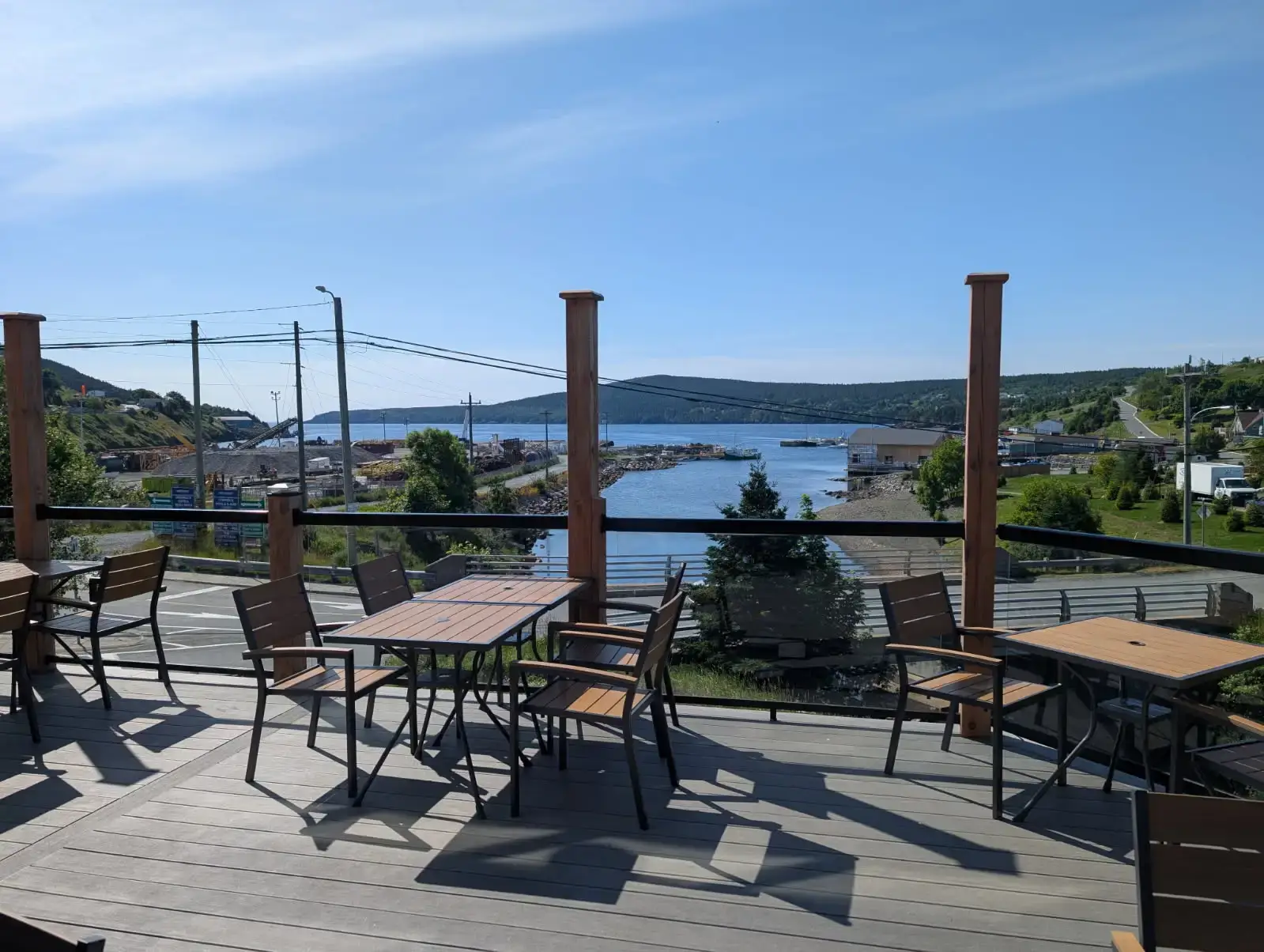 Patio view overseeing the ocean at Stone Ducky Restaurant